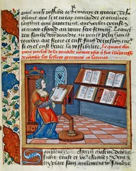 Frau, die das Buch der Klugen und Unklugen von Catherine d